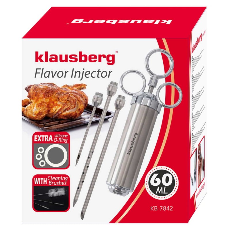 Nastrzykiwarka stalowa do nastrzykiwania peklowania mięsa 60ml  KLAUSBERG