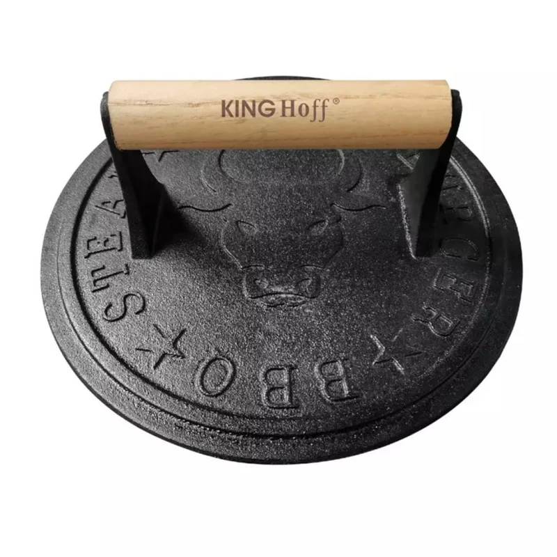 Żeliwna praska na grilla do burgerów steków 22cm KINGHOFF