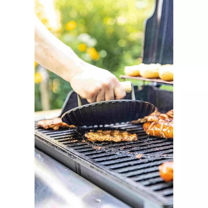 Żeliwna praska na grilla do burgerów steków 22cm KINGHOFF