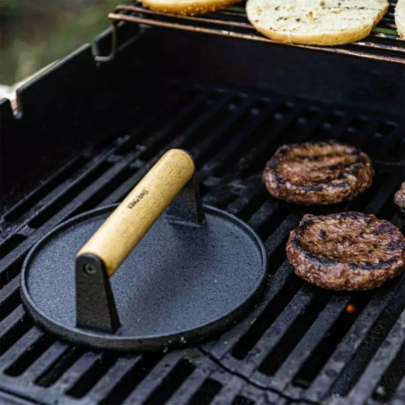 Żeliwna praska na grilla do burgerów steków 17,8cm KINGHOFF