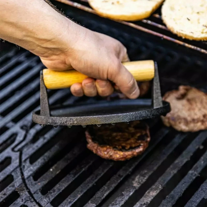 Żeliwna praska na grilla do burgerów steków 17,8cm KINGHOFF
