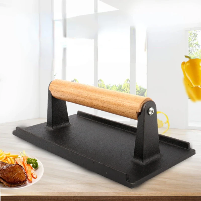 Żeliwna praska na grilla do burgerów steków 21x10,8 cm KINGHOFF