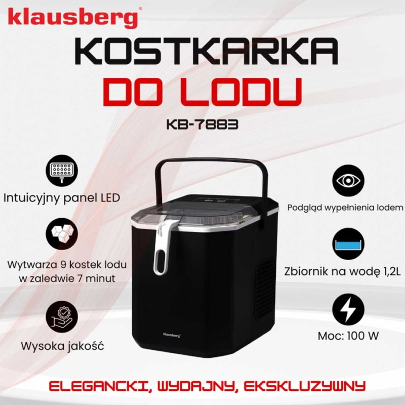 Automatyczna kostkarka do lodu 1,2L 100W KLAUSBERG