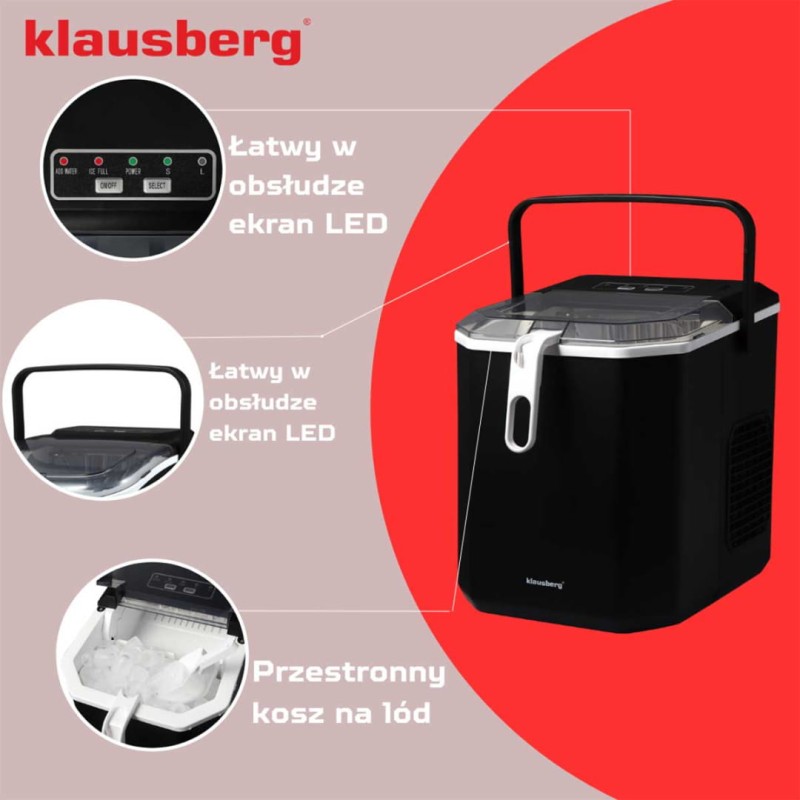 Automatyczna kostkarka do lodu 1,2L 100W KLAUSBERG