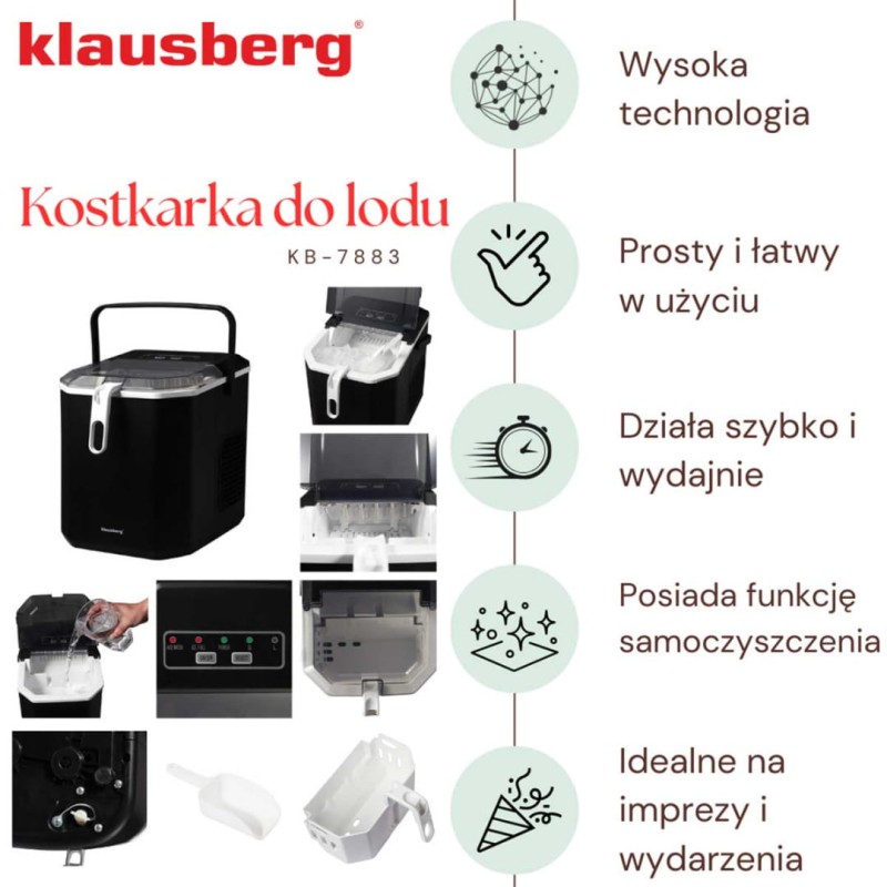 Automatyczna kostkarka do lodu 1,2L 100W KLAUSBERG