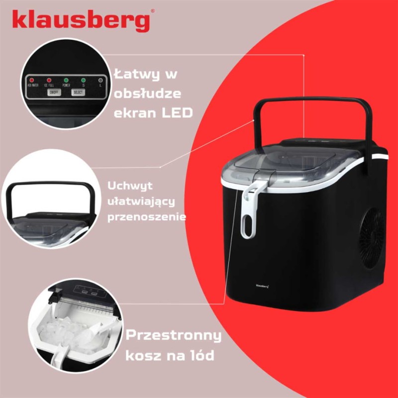 Automatyczna kostkarka do lodu 1,2L 100W KLAUSBERG