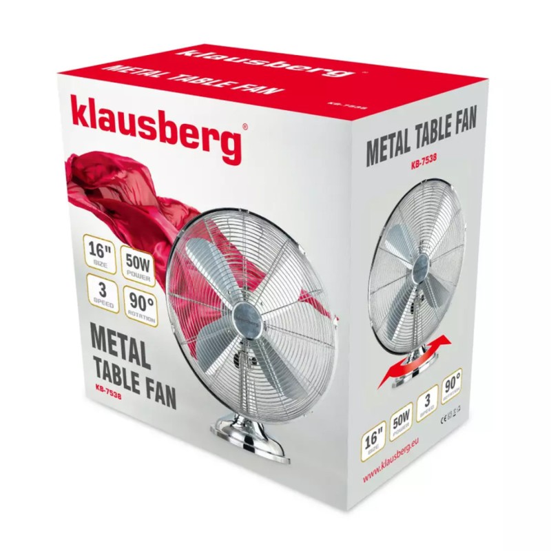 Wentylator  wiatrak cyrkulacyjny 41cm KLAUSBERG srebrny