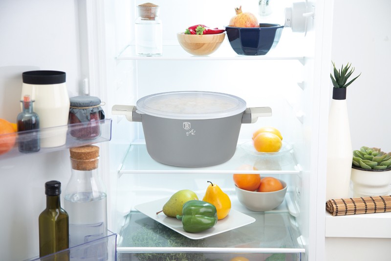 Garnek 4L i patelnia 24cm z powłoką tytanową BERLINGER HAUS szary
