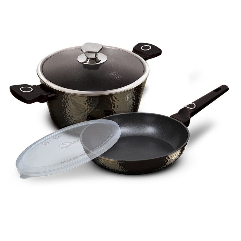 Garnek 4L i patelnia 24cm z powłoką tytanową BERLINGER HAUS PRIMAL GLOSS