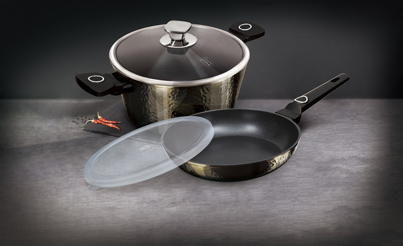 Garnek 4L i patelnia 24cm z powłoką tytanową BERLINGER HAUS PRIMAL GLOSS