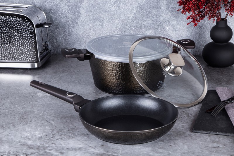 Garnek 4L i patelnia 24cm z powłoką tytanową BERLINGER HAUS PRIMAL GLOSS