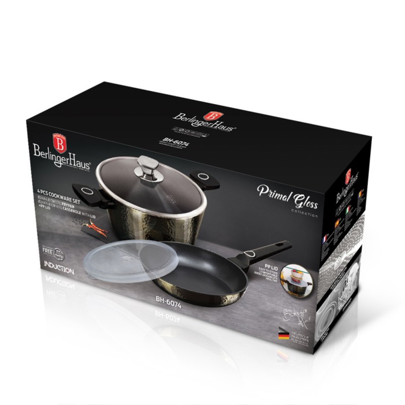 Garnek 4L i patelnia 24cm z powłoką tytanową BERLINGER HAUS PRIMAL GLOSS