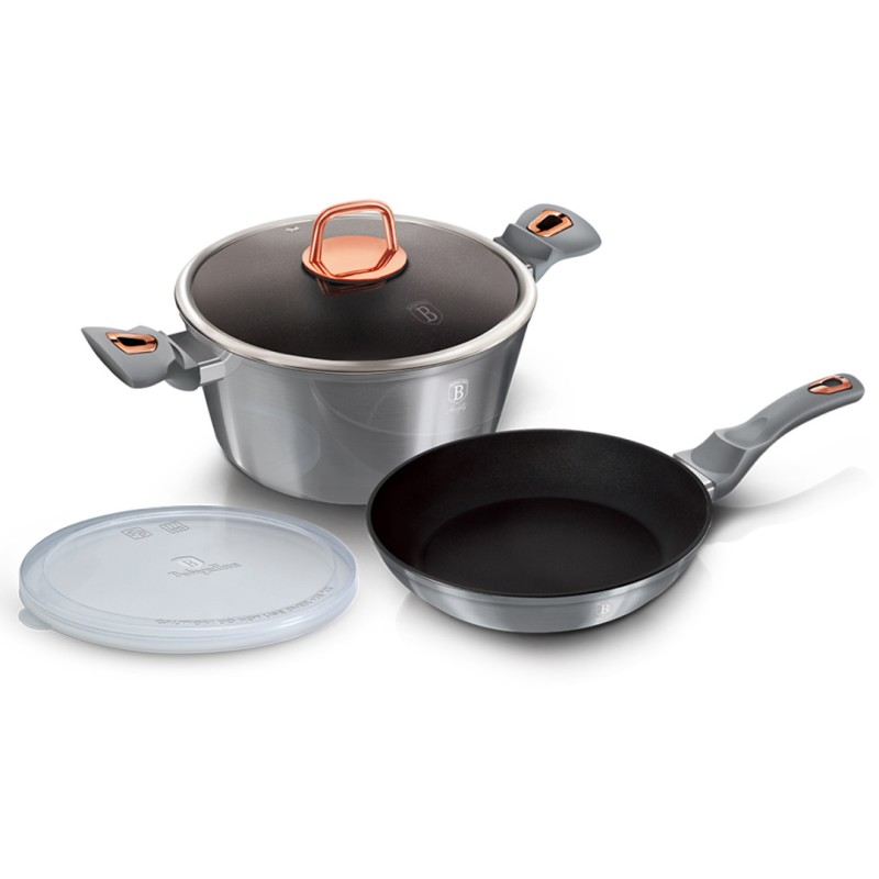 Garnek 4L i patelnia 24cm z powłoką granitową BERLINGER HAUS BH-6070 MOONLIGHT