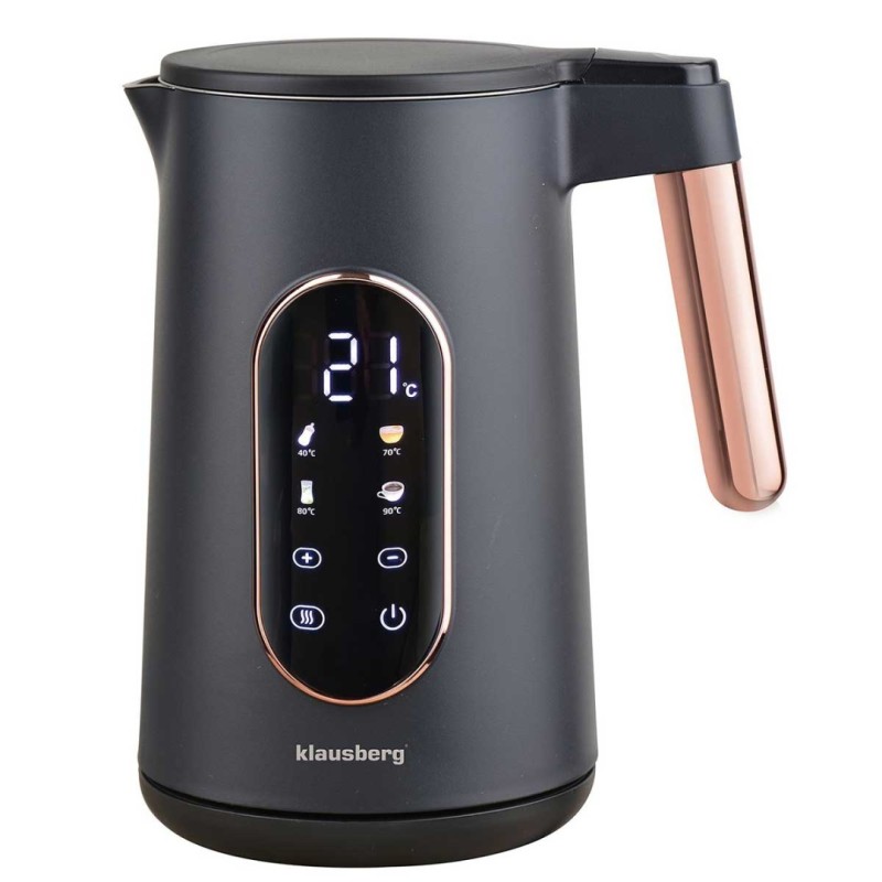 Czajnik elektryczny 1,7L KLAUSBERG LED czarno złoty ROSE GOLD