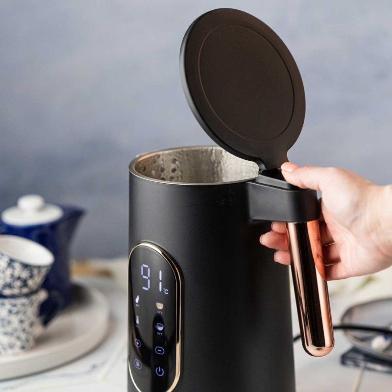 Czajnik elektryczny 1,7L KLAUSBERG LED czarno złoty ROSE GOLD