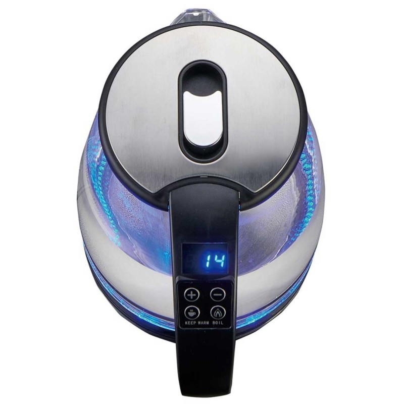 Czajnik elektryczny szklany 1,8L KLAUSBERG LED srebrny