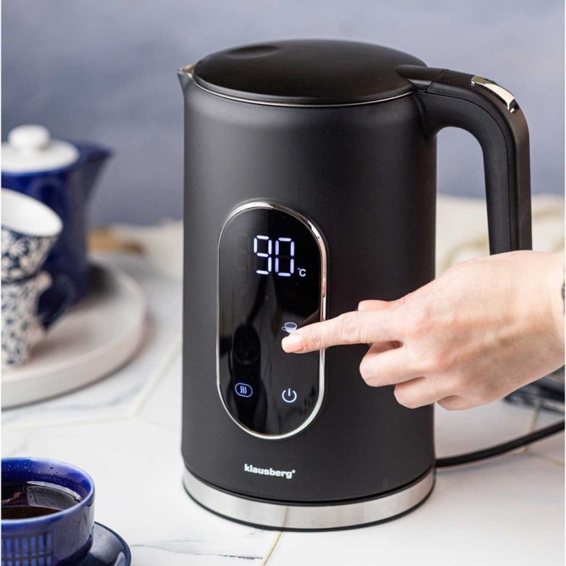 Czajnik elektryczny 1,7L KLAUSBERG czarny LED regulacja temperatury