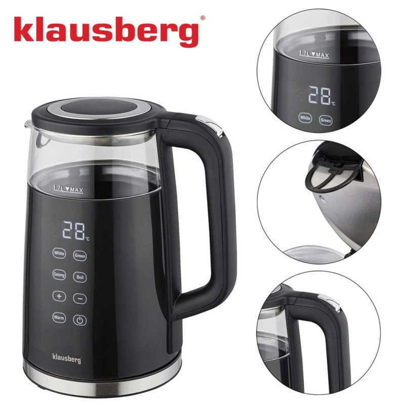 Czajnik elektryczny 1,7L KLAUSBERG LED regulacja temperatury