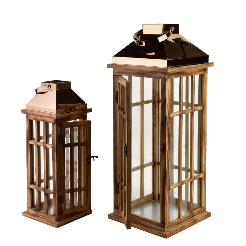 Komplet 2 latarni 22x22x58+15,5x15,x41,5cm LEVI