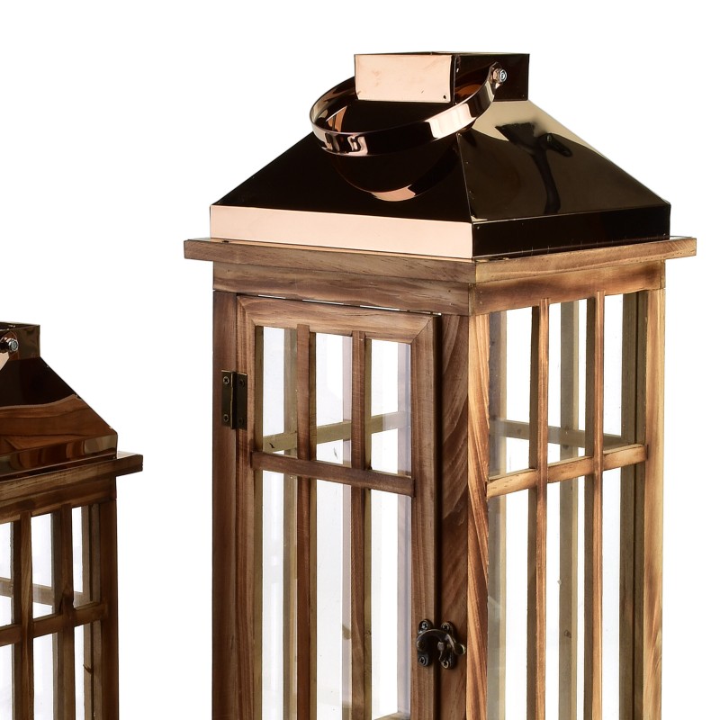 Komplet 2 latarni 22x22x58+15,5x15,x41,5cm LEVI