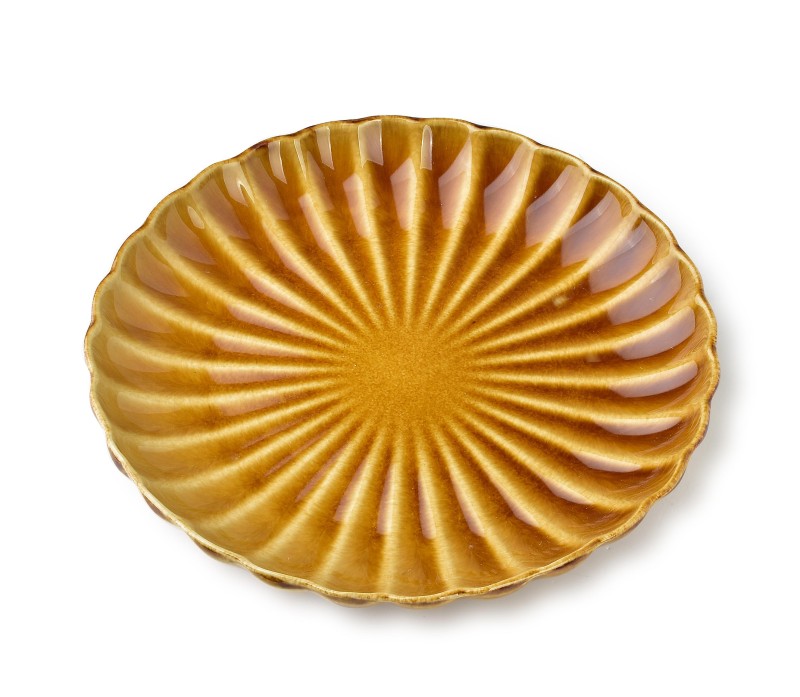 Talerz deserowy 20,5xh3cm miodowy EVIE HONEY