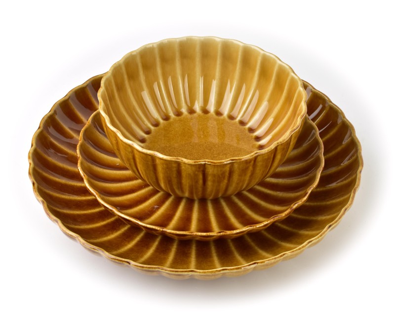 Talerz obiadowy 27xh4cm miodowy EVIE HONEY