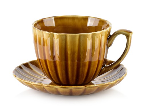 Filiżanka ze spodkiem 300ml miodowa EVIE HONEY