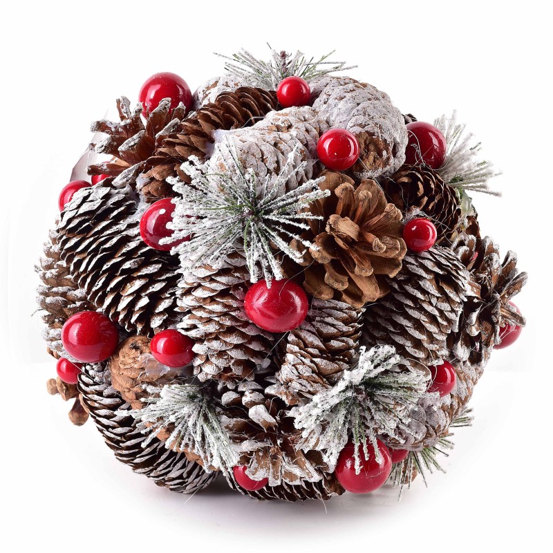 Dekoracja kula do zawieszenia 18cm SANTA LILA