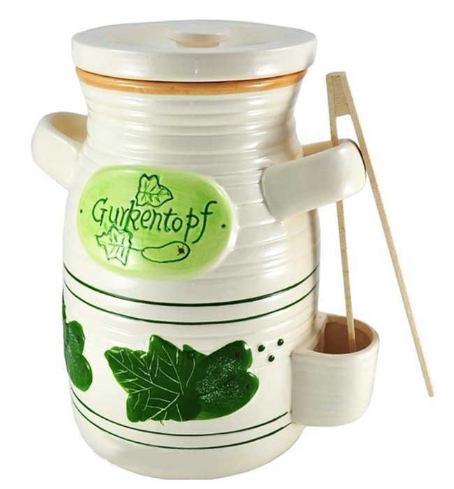 Słój ceramiczny do ogórków 4L +szczypce