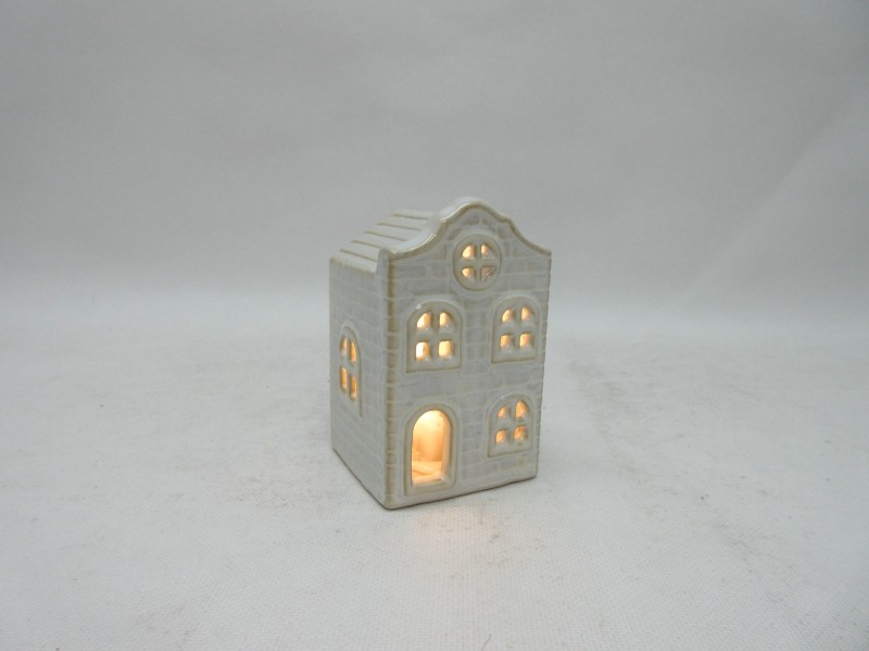 Domek ceramiczny lampion LED 5,7x5,7x8,7cm HYTTE