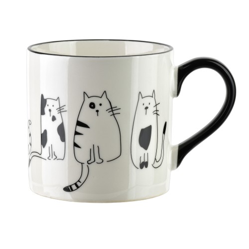 Kubek porcelanowy z kotkami 370ml 9x13x9cm COTTELLO