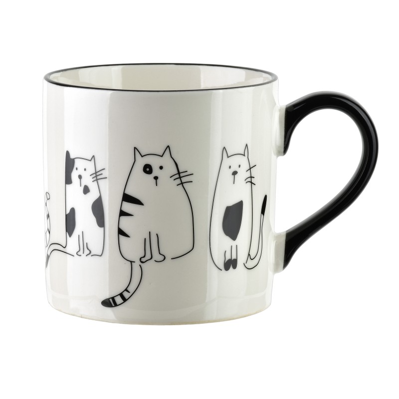 Kubek porcelanowy z kotkami 370ml 9x13x9cm COTTELLO
