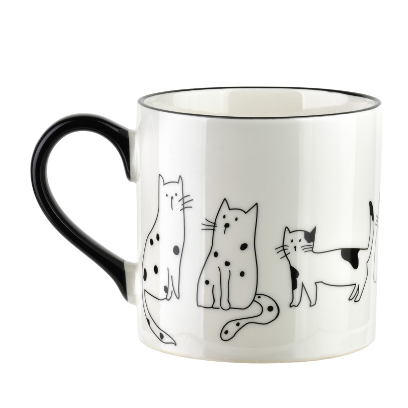 Kubek porcelanowy z kotkami 370ml 9x13x9cm COTTELLO