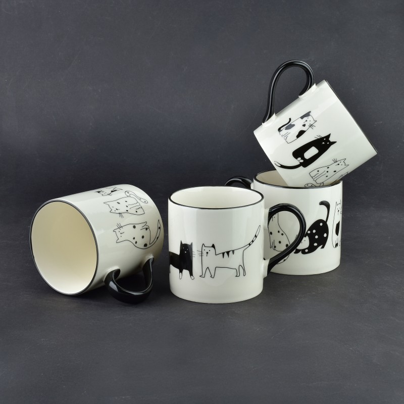 Kubek porcelanowy z kotkami 370ml 9x13x9cm COTTELLO
