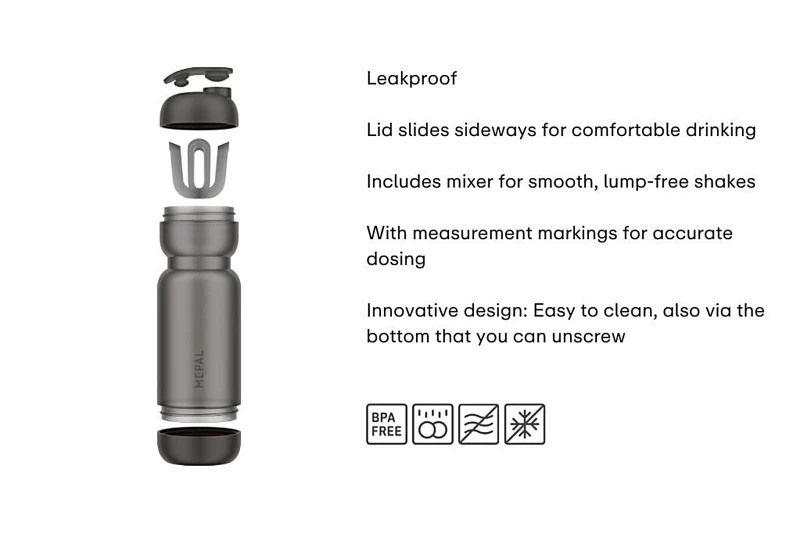 Shaker sportowy Active 800 ml Graphite Black
