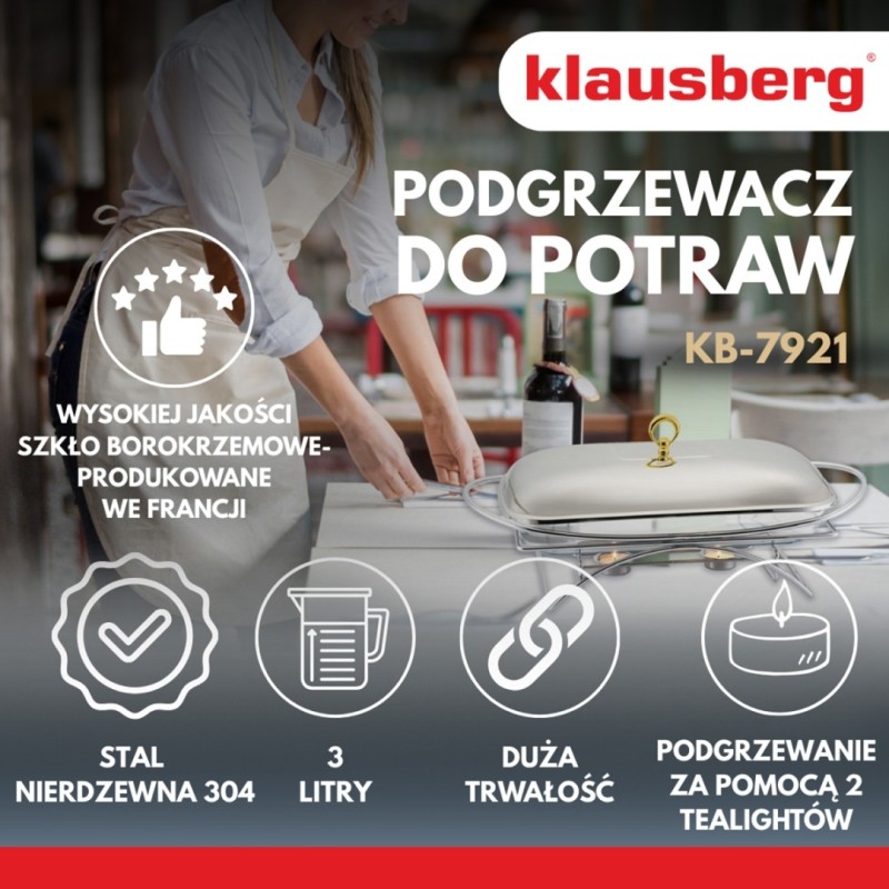 Podgrzewacz żaroodporny stołowy 3L KLAUSBERG