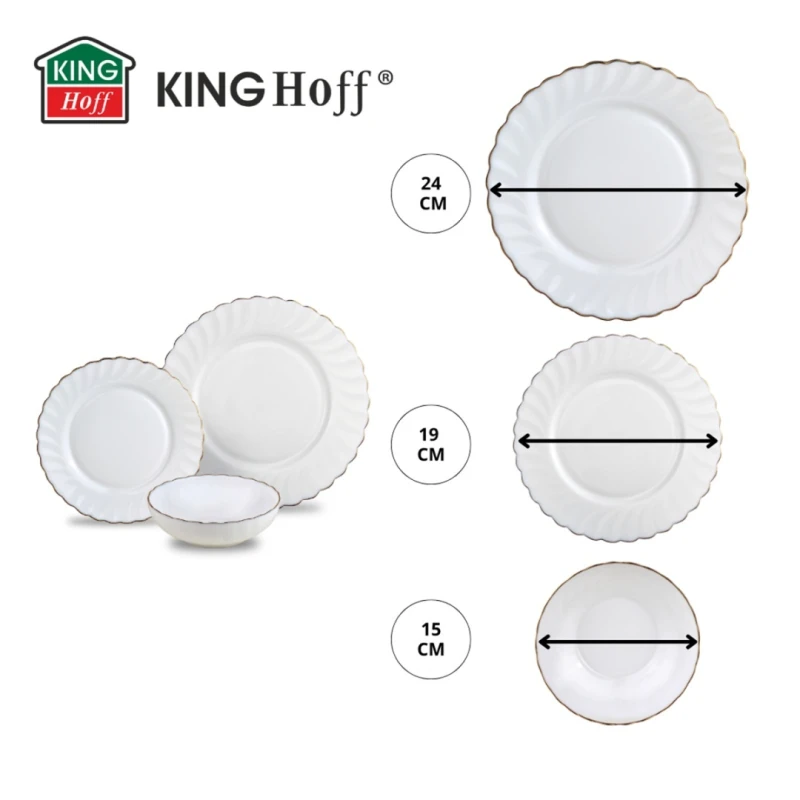 Zestaw komplet obiadowy na 6 osób OPAL MARIGOLD  18 elem. KINGHOFF