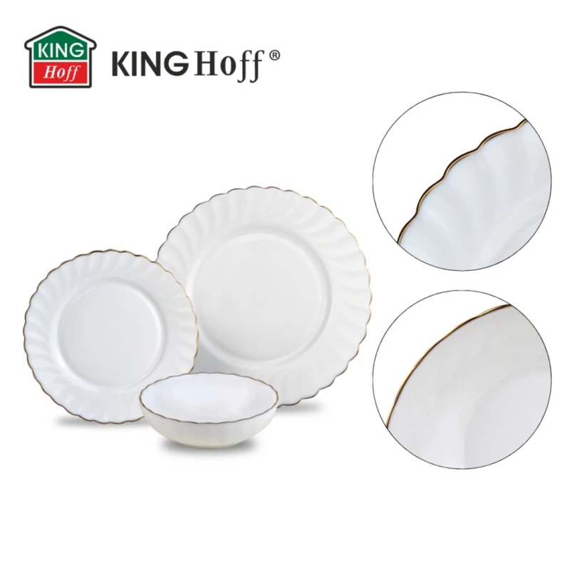 Zestaw komplet obiadowy na 6 osób OPAL MARIGOLD  18 elem. KINGHOFF