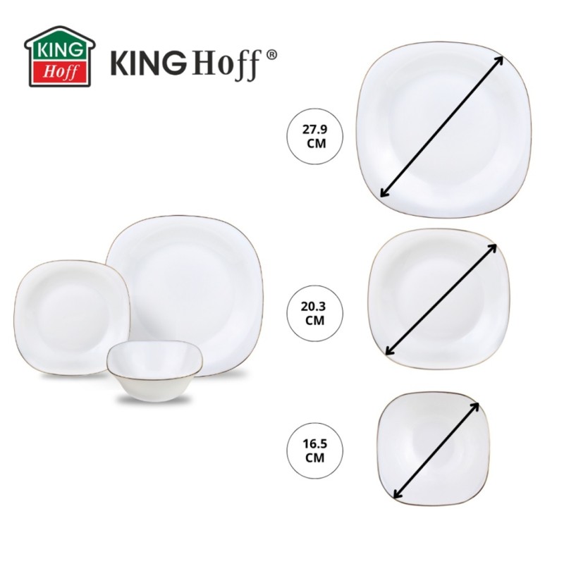 Zestaw komplet obiadowy na 6 osób TOPAZ  18 elem. KINGHOFF