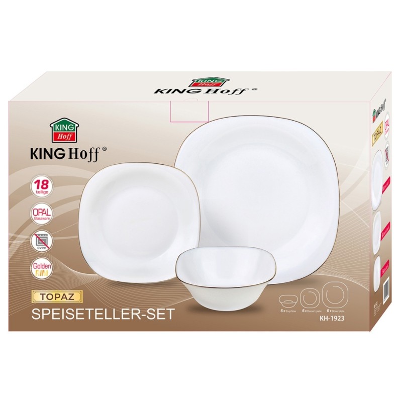 Zestaw komplet obiadowy na 6 osób TOPAZ  18 elem. KINGHOFF