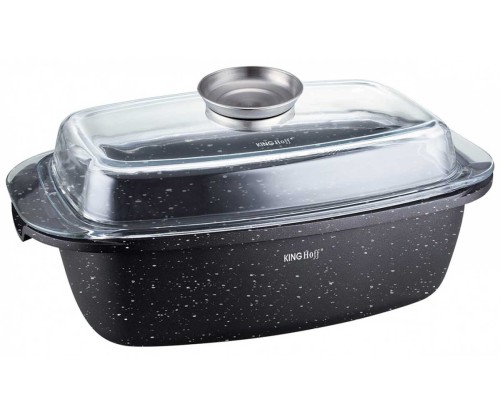 Brytfanna z powłoką marmurkową KINGHOFF 5,5L pokrywa z aromatyzerem