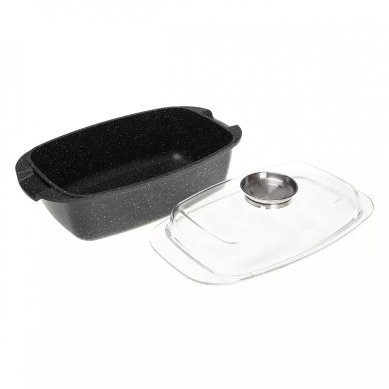 Brytfanna z powłoką marmurkową KINGHOFF 5,5L pokrywa z aromatyzerem