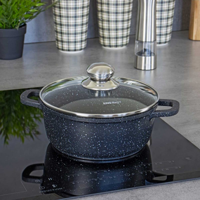 Garnek z powłoka marmurkową 4,5 l KINGHOFF 24cm