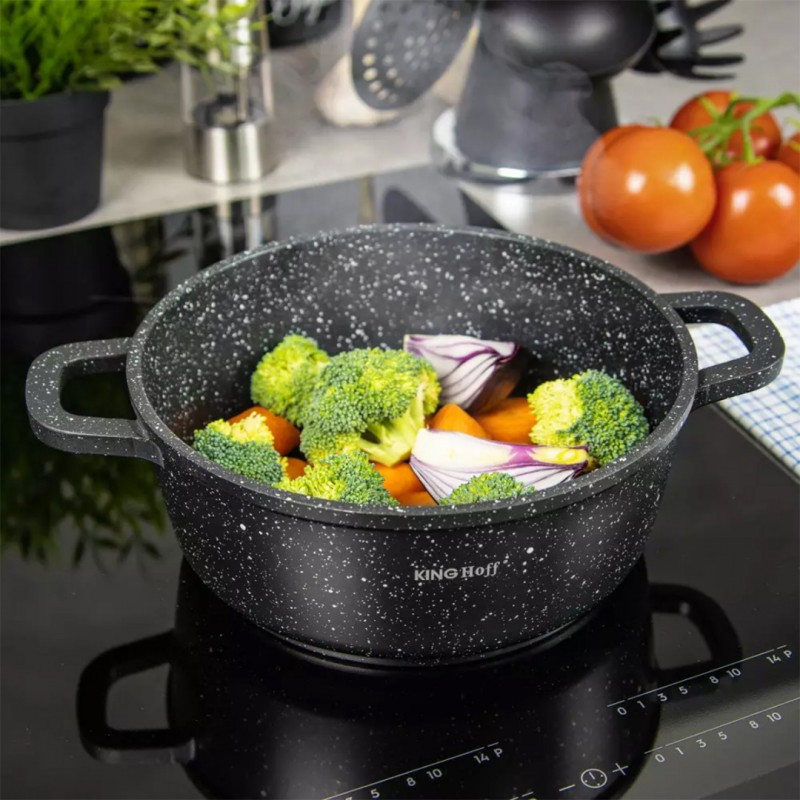 Garnek z powłoka marmurkową 4,5 l KINGHOFF 24cm