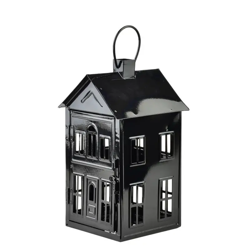 Domek lampion metalowy 14,8x14,3xh26,8cm ROGER czarny