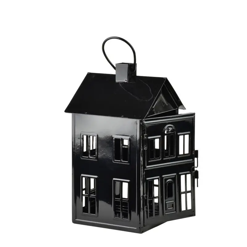 Domek lampion metalowy 14,8x14,3xh26,8cm ROGER czarny