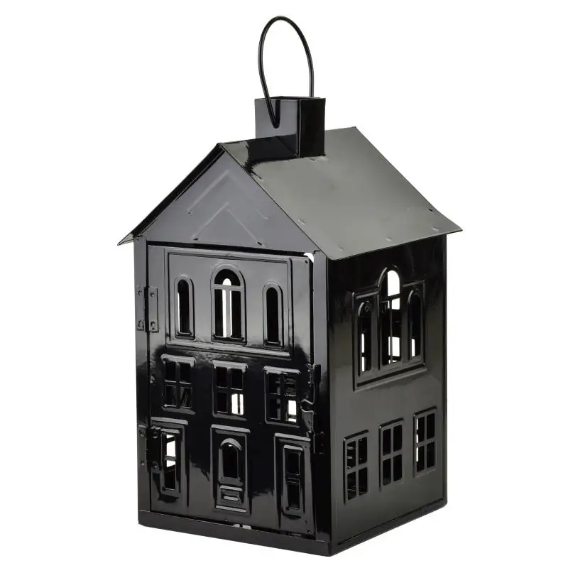 Domek lampion metalowy 20,3x20xh33,8cm ROGER czarny