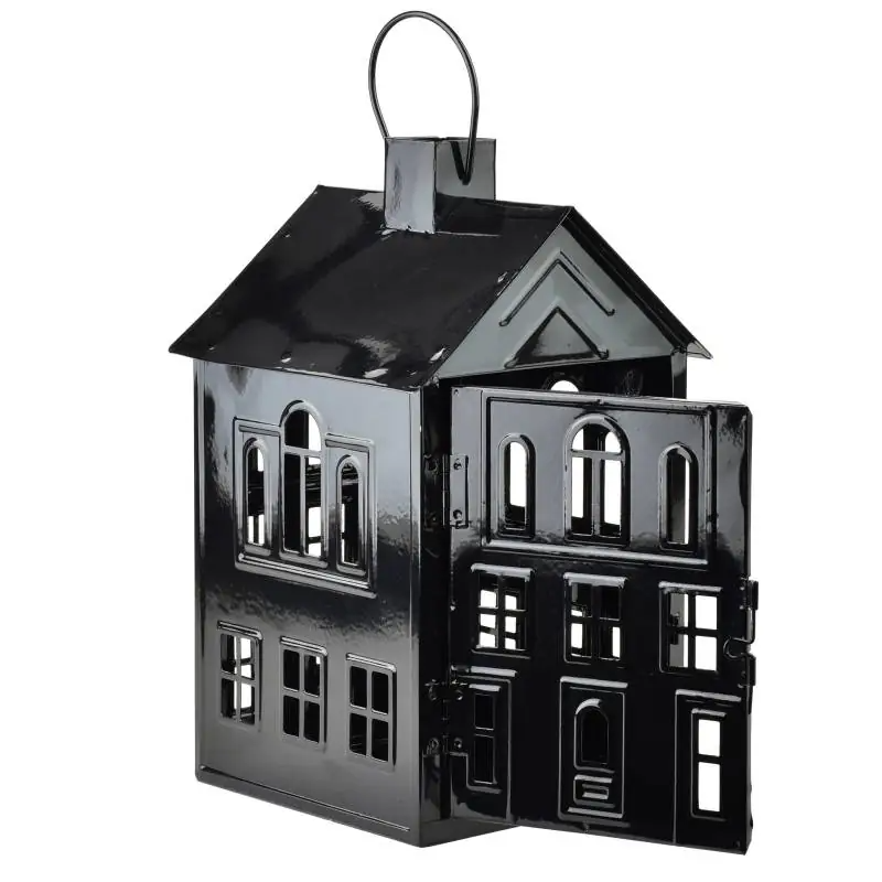 Domek lampion metalowy 20,3x20xh33,8cm ROGER czarny