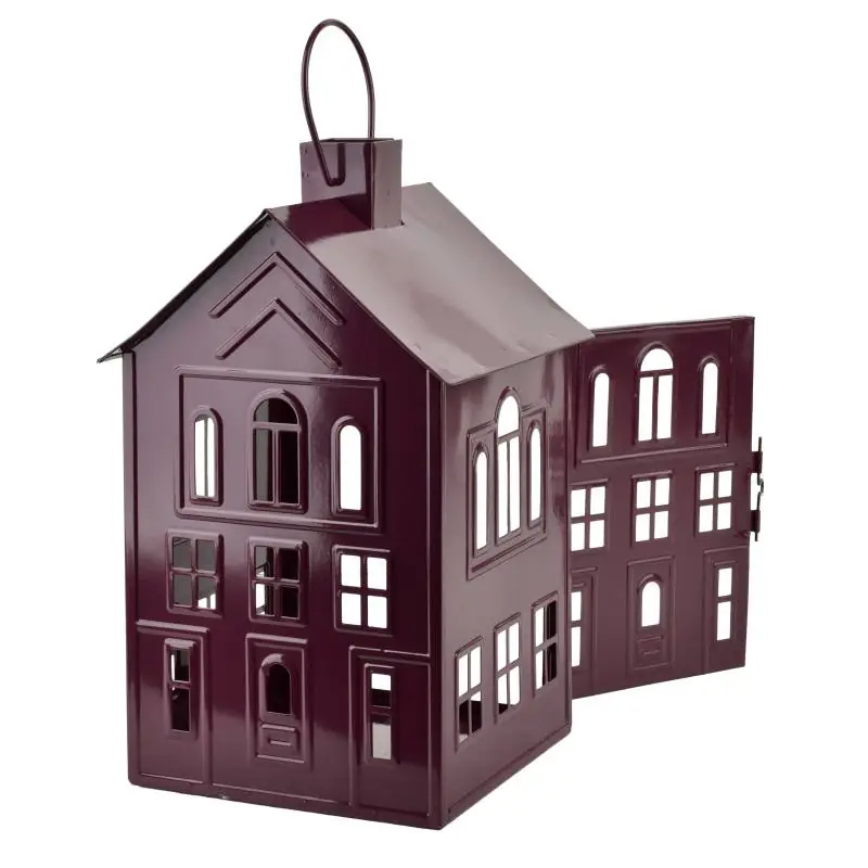 Domek lampion metalowy 20,3x20xh33,8cm ROGER fioletowy