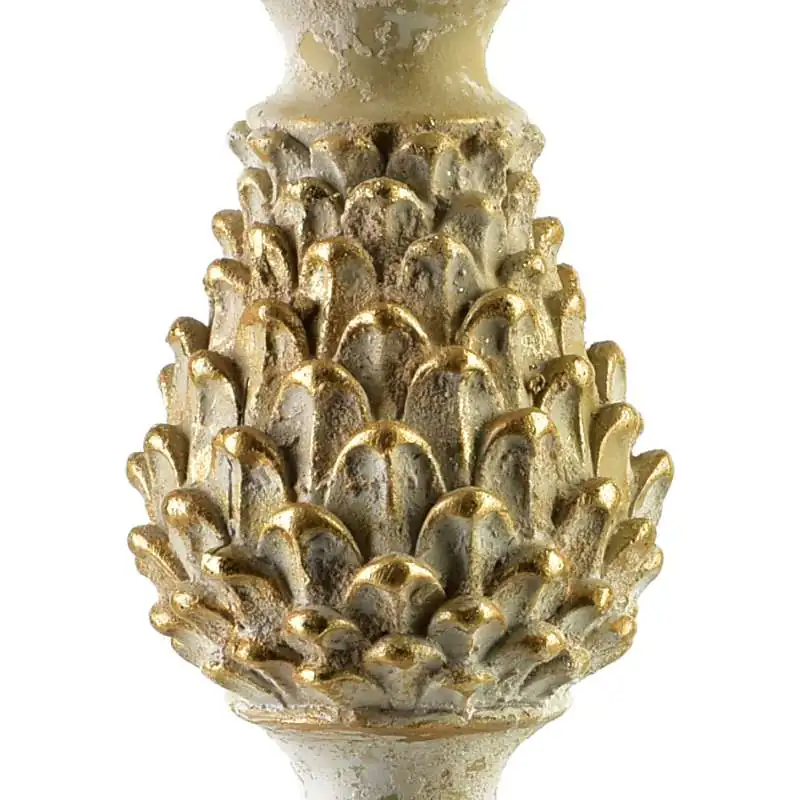 Świecznik 9,5x9,5x19cm SANTA LILA biało złoty